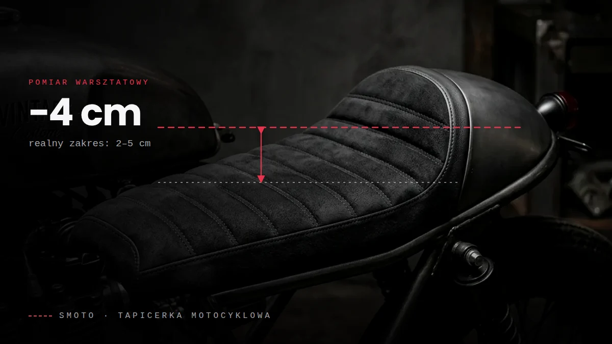 Obniżenie siedzenia motocyklowego — ile centymetrów da się zejść i ile to kosztuje