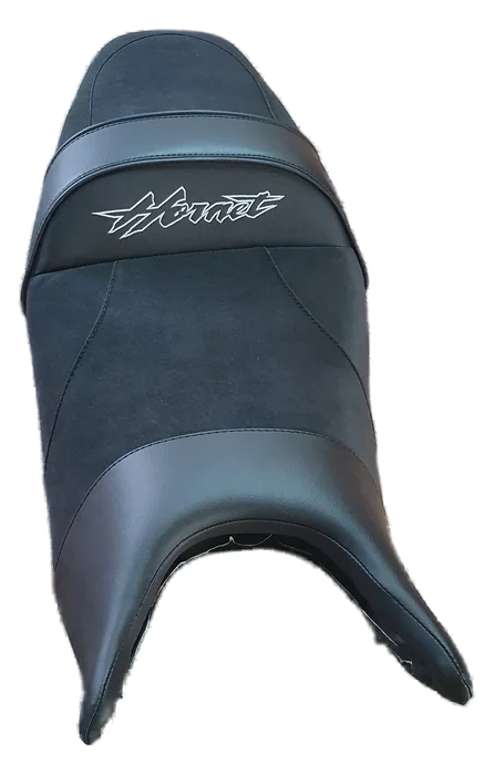 Siedzenie Honda Hornet — alcantara z czarnym skajem, bez kolorowych lamówek