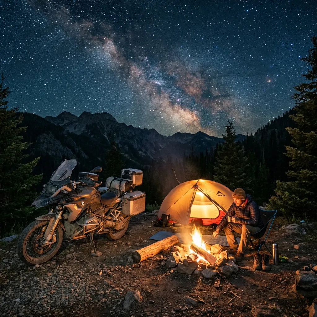 🏕 Motocyklowe biwakowanie – jak spać w trasie i cieszyć się wolnością pod namiotem?
